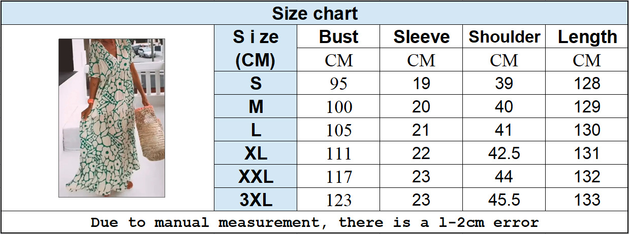 Cross-Border Summer 2023 New Women's Fashion Wish European And American Foreign Trade Printed Short Sleeve V-Neck_ecoleips.com