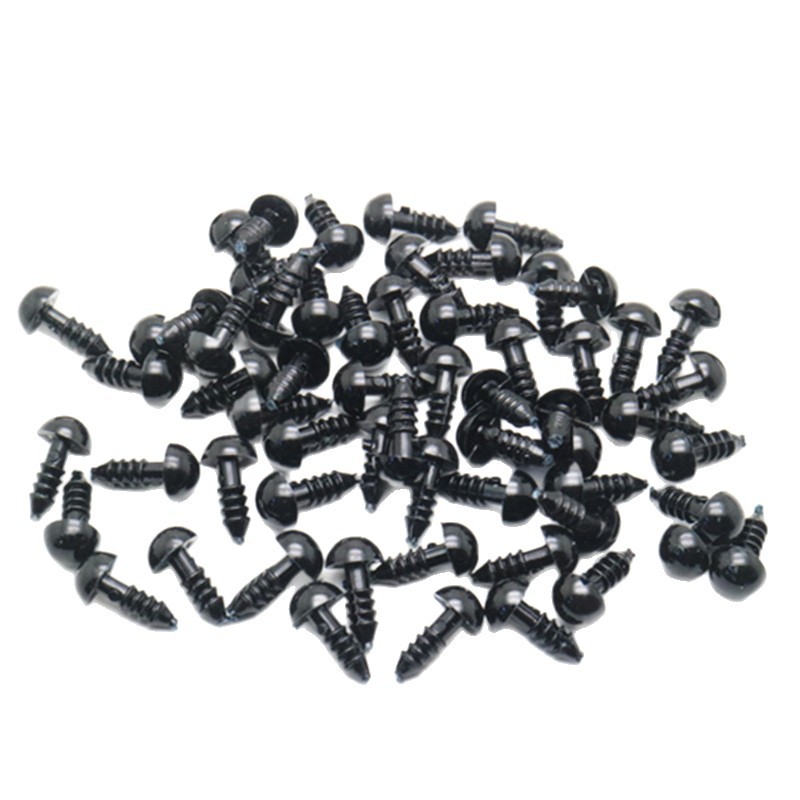 Ojos de plástico con tornillo para peluches y juguetes artesanales