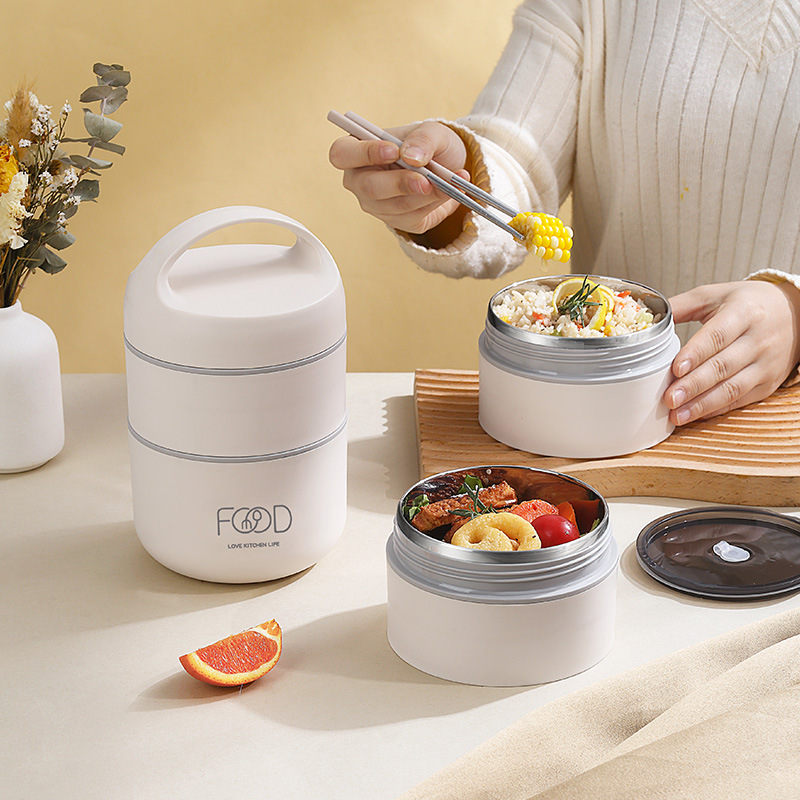 Lonchera Aislada de Acero Inoxidable 304 para Estudiantes, Tazón de Almuerzo Portátil, Lonchera Bento para Uso Doméstico, Olla para Sopa para Trabajadores de Oficina, Taza para Desayuno