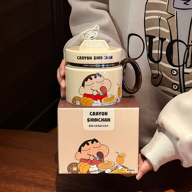 日本式のカップラーメンの碗の蓋のスプーンの学生の寮の顔の杯のマイクロ波の陶磁器のスープの碗の事務室の弁当箱の大容量の女性|undefined