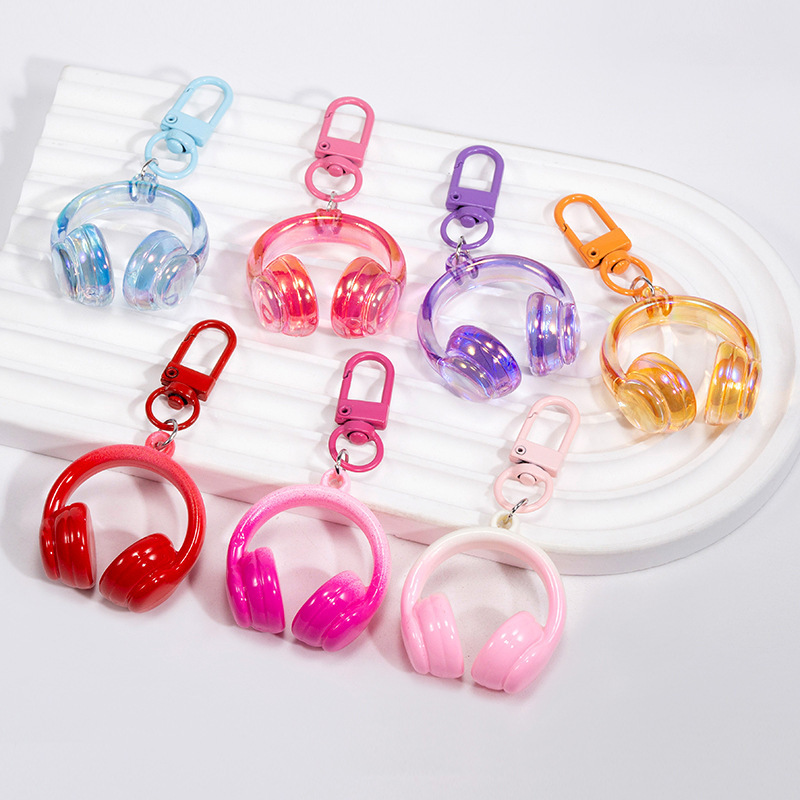 Cross-Border New Stereo Headphone Keychain High-End Ins Style Candy Color Pendant Creative Bag Hanging Fashion Accessories Cross-Border New Stereo Headphone Keychain High-End Ins Style Candy Color Pendant Creative Bag Hanging Fashion Accessories