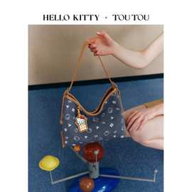TOUTOUhellokitty凯蒂猫牛仔法棍腋下包哈喽kt单肩斜挎包生日礼物