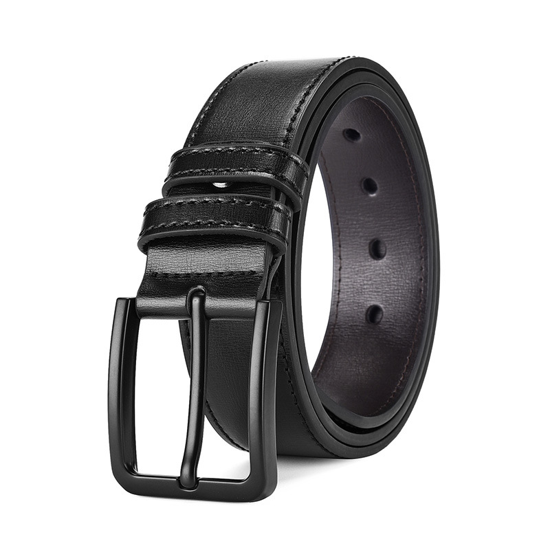 Spot cinturón de cuero simple para hombre aleación de negocios todo-fósforo hebilla casual denim cinturón de mediana edad para jóvenes