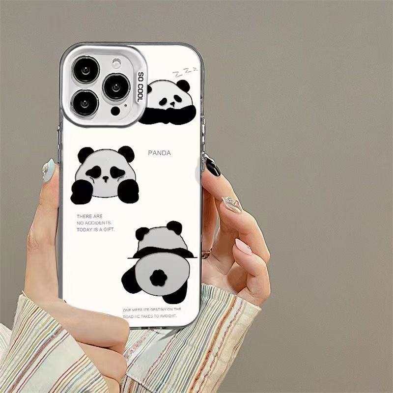 El nuevo estilo Panda ins se aplica a la carcasa del teléfono móvil iphone16 Apple 15promax/14 lindo 13pro1 2/11