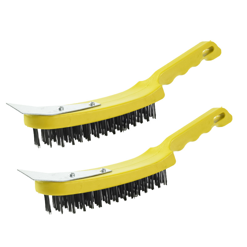 Cepillo de alambre con mango plástico y pala para limpieza industrial