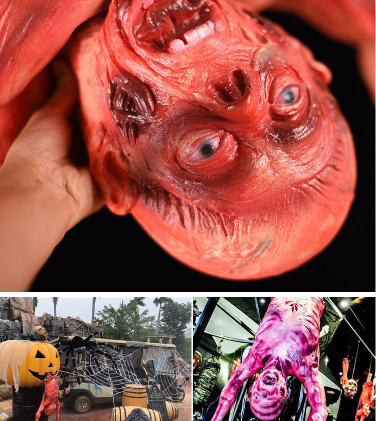 Halloween Hängende Leichen-Requisite, Künstlicher Totenleichnam aus Latex, Gruselige Dekoration für Spukhaus, Gartenparty, Horror-Requisiten ﻿ – Detail 7