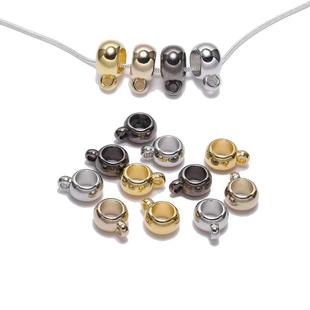 ABS plastic CCB plating single hanging large hole tee bead gold silver black DIY necklace bracelet pendant accessories wholesale