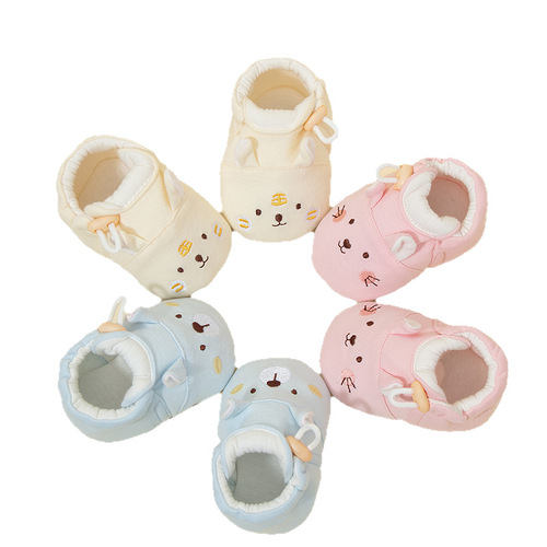 Children's and Baby Cartoon Embroidered Cotton Shoes, Non-Slip Soft Sole for Learning to Walk, Wholesale