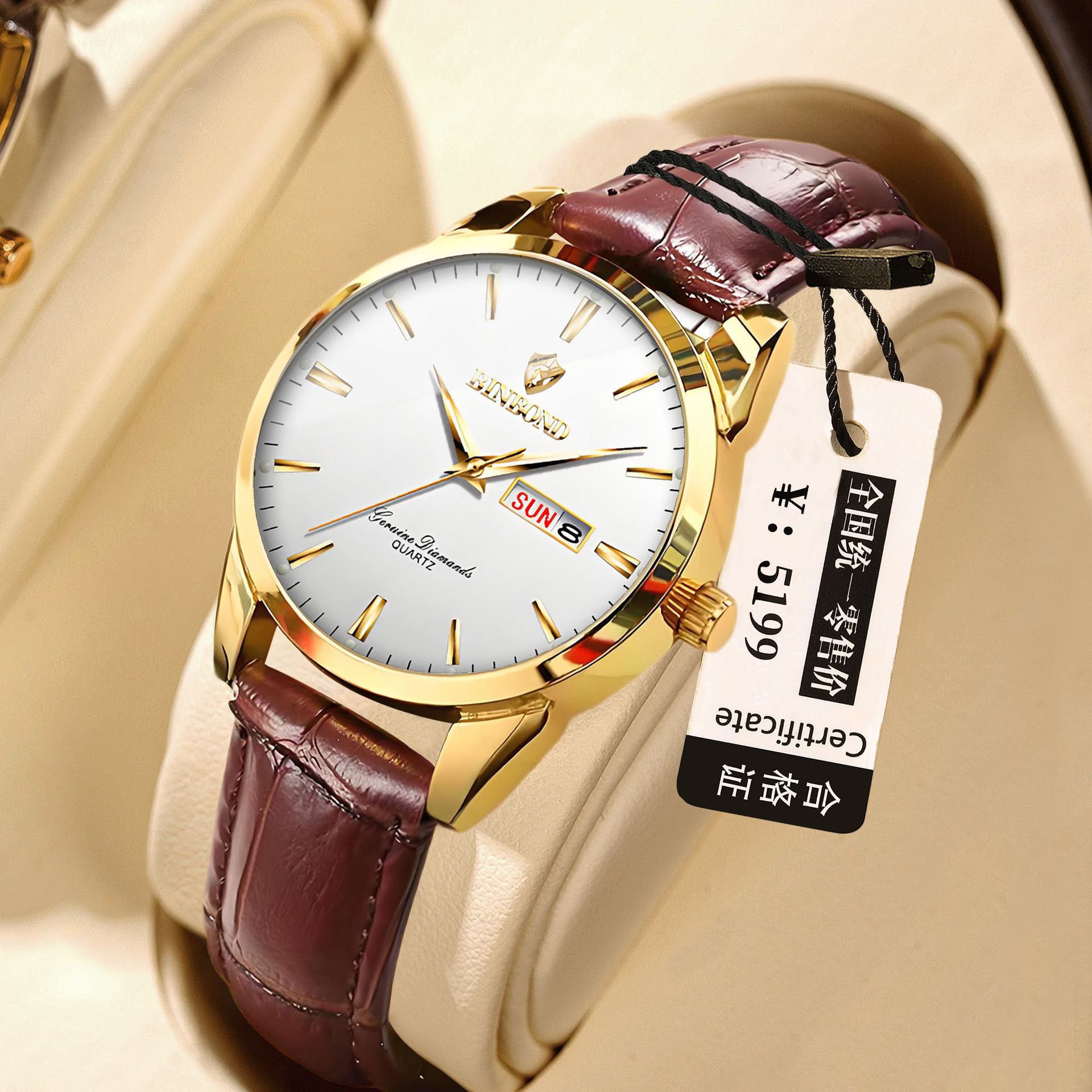 Binbond  Watch Hot Selling Dual Calendar Waterproof Couple Watch Non-Mechanical Watch Watch for Women