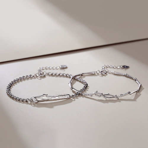 Original couple bracelet women's sterling silver ins Korean style niche design bracelet simple Valentine's Day gift bracelet