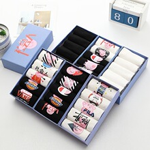 现货爆款礼盒装抖音同款袜子成人款烫画袜子女精梳棉袜一件代发