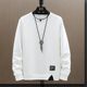 Sweater Men's Spring and Autumn Instagram Style Trendy Brand Round Neck Spring and Autumn Upper Clothes Loose Fake Two-Piece Long-Sleeved T-Shirt Base Shirt