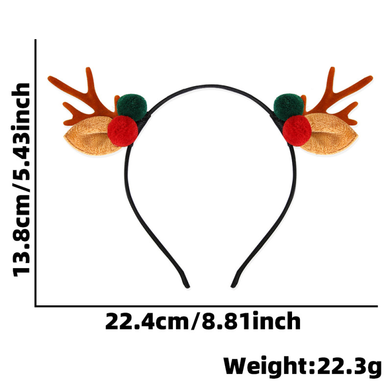 クリスマスの鹿の角のカチューシャの森はヘラジカの角のカチューシャの女性のカチューシャを結んで鈴の鹿の耳の蝶結びのクリスマスのカチューシャを持ちます。|undefined
