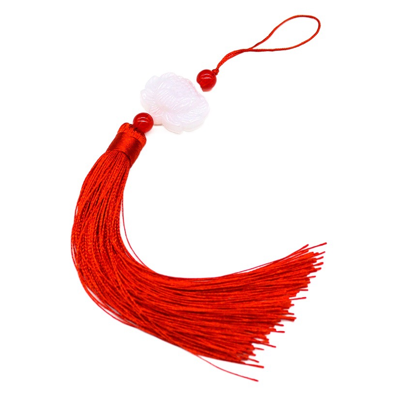Ornaments Tassel White Jade Lotus Mid-Autumn Festival Lantern Hanging Tassel Pendant Chinese Knot Ancient Costume Cheongsam Tassel Hanging Tassel