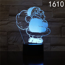 (T型板3mm)常规底座圣诞节等节日爱心系列USB插电LED触摸3D小夜灯