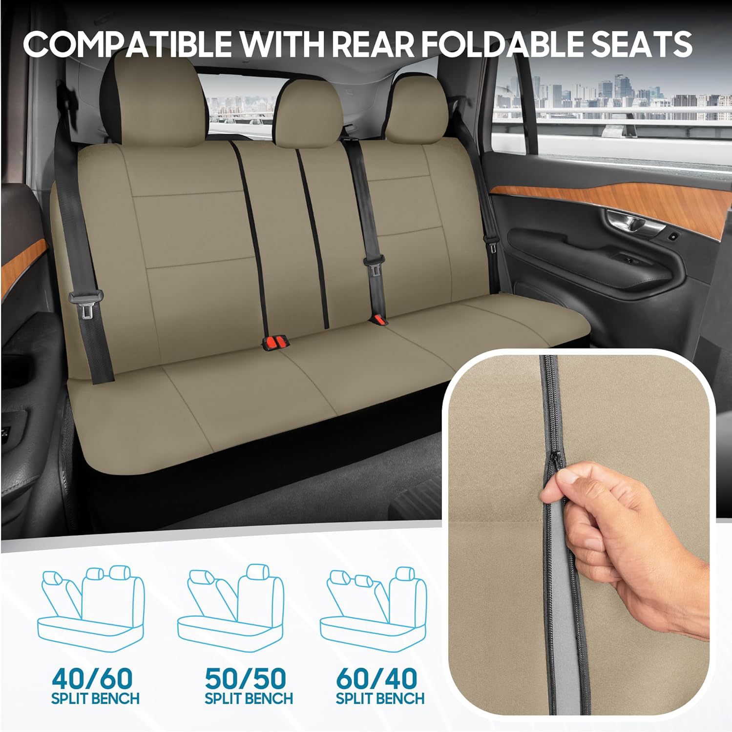 New Style Zipper-Fastened Flat-Panel Car Seat Cover for Export, Suitable for All Seasons, Customizable by Manufacturer