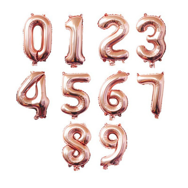 跨境32寸美版中数字0-9铝膜数字气球批发宝宝生日装饰布置数