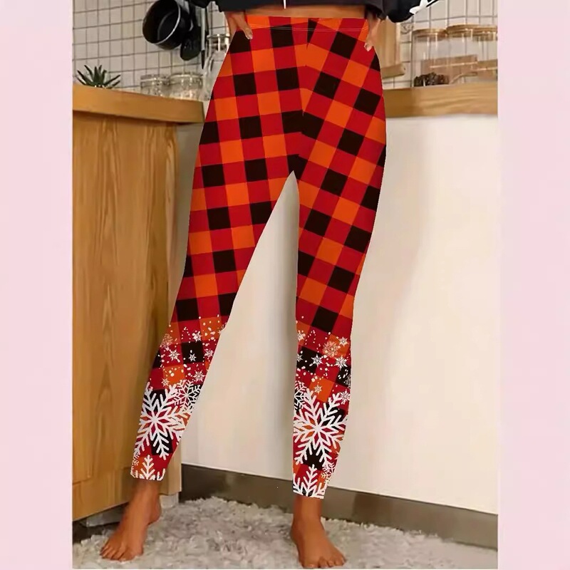 Christmas Element Pattern Autumn and Winter New Yoga Pants for Women Slimming Casual Sweatpants Outdoor Fitness Sports Pants Wc1