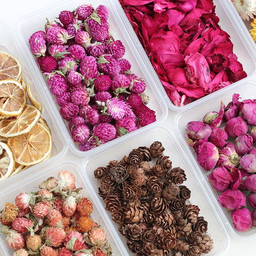 Meimuer lemon slices, rose buds, lavender granules, dried flowers, diy aromatherapy candle wax chips, decorative flower materials