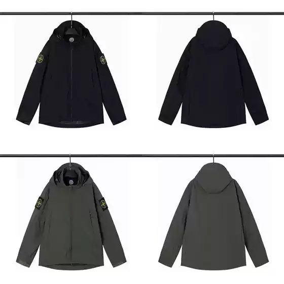 Cross-Border 25 Stone Island Hard Shell Top-Tier 3L-TC Fabric Outdoor Hooded Jacket Coat Unisex