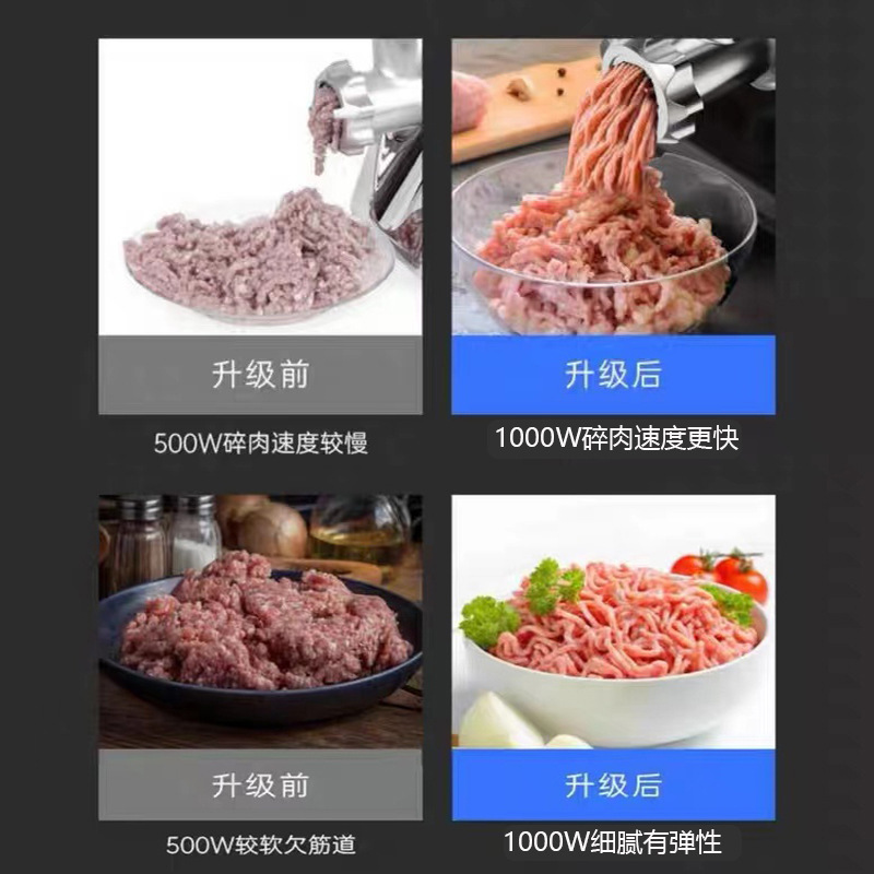 Cross-border direct supply meat grinder for home use, electric, fully automatic, stainless steel meat stuffing sausage machine, small commercial meat dumpling machine