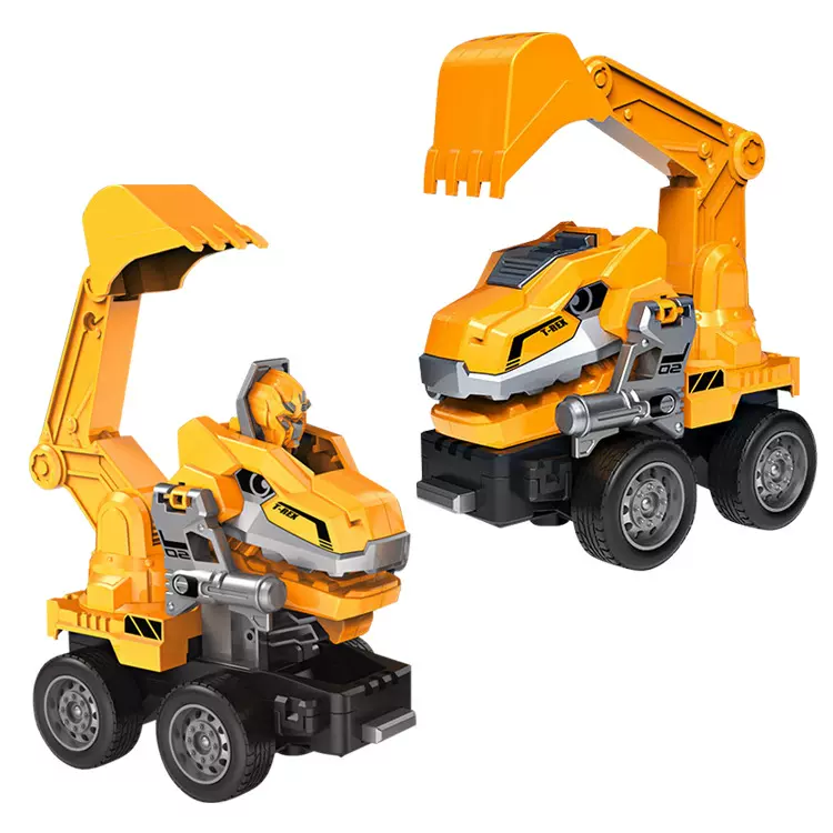 儿童撞击变形工程车惯性车变形消防车碰撞玩具汽车撞击变身玩具