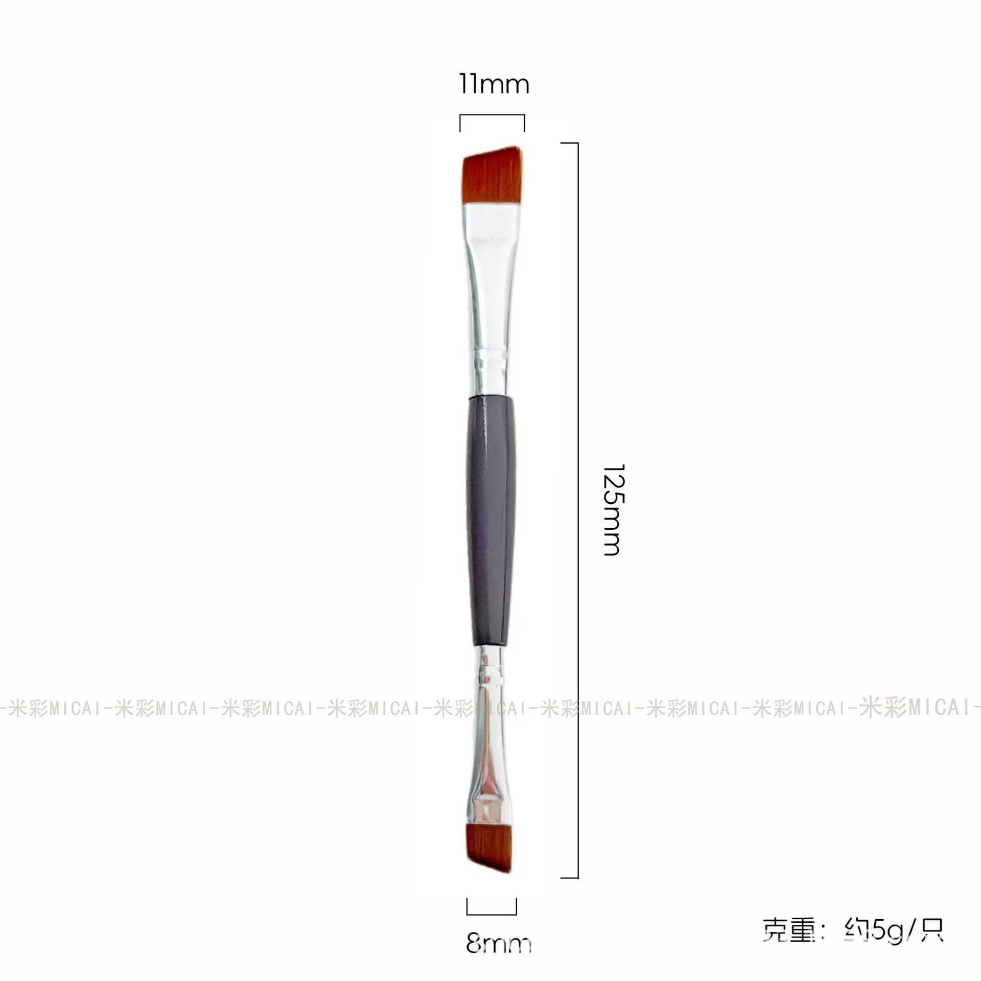 Spot beveled blade eyeliner brush double-headed eyebrow brush two-in-one beveled silkworm brush eyebrow trimming dual-purpose beauty tool