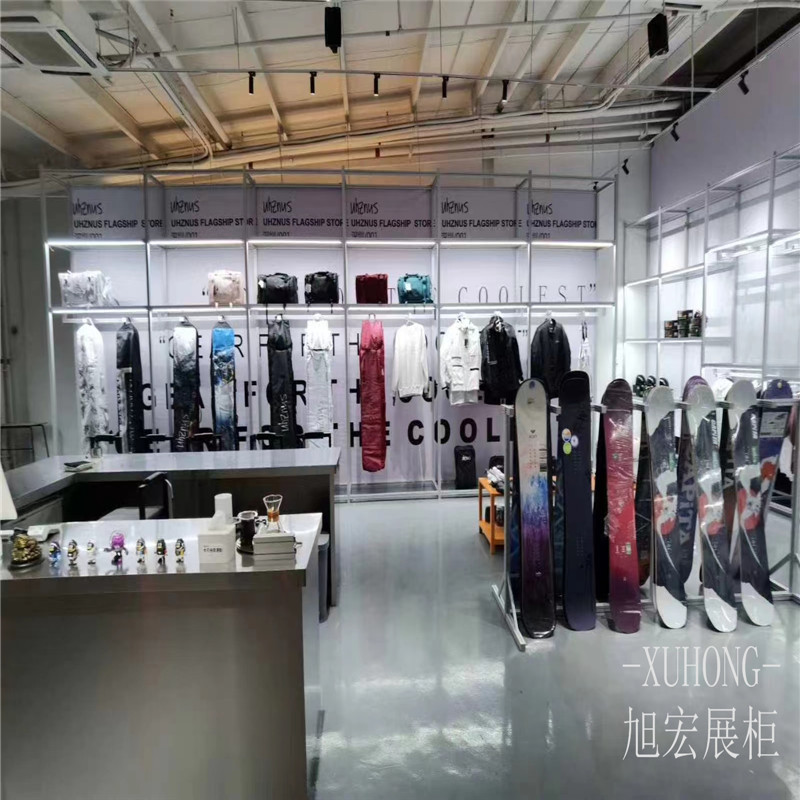 Customized Ski Display Cabinet, Ski Shop Props Display Rack, Skate Shoe Display Cabinet, Sports Protective Gear Rack