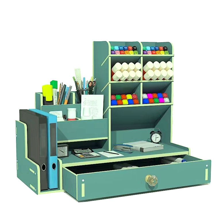 Caja de almacenamiento de escritorio estilo europeo, portalápices, artículos de papelería, caja de almacenamiento integrada para escritorio de oficina, caja de madera creativa para control remoto, venta al por mayor