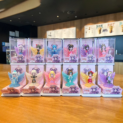 Yehuoli Bright Box Blind Box Fairy Princess Doll Girl Toy  New Version Night Lolita Desk Office Figurine Mini Shelf Accent