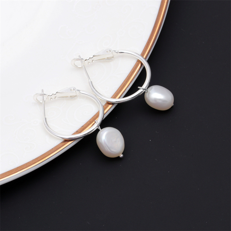 Womenu0027S Fashion Water Drop Geometry Pearl Earrings