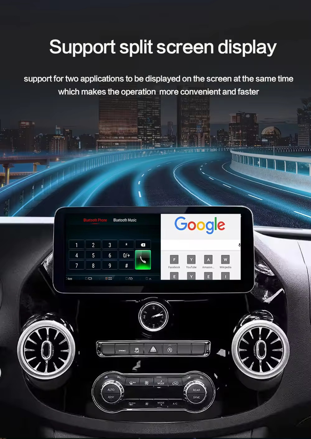 Suitable for 10-23 Mercedes-Benz Vito Dvd Mahogany Color Control Android Large Screen 360 Panoramic All-In-One Machine Carplay