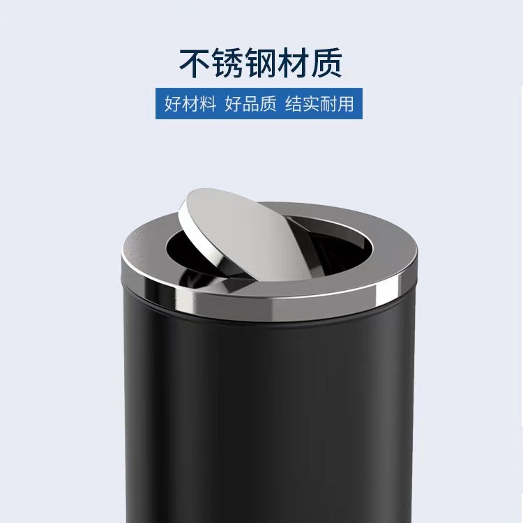 Cubo de basura al estilo de Hong Kong Cubo de ceniza vertical de gran capacidad de acero inoxidable Wanda Mall hotel lobby Cubo de papel higiénico