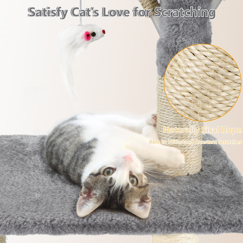 Pet cat climbing frame, cat bed, cat tree integrated scratching post, large cat tower, cat scratching board toy, jumping platform, cat villa, cat supplies