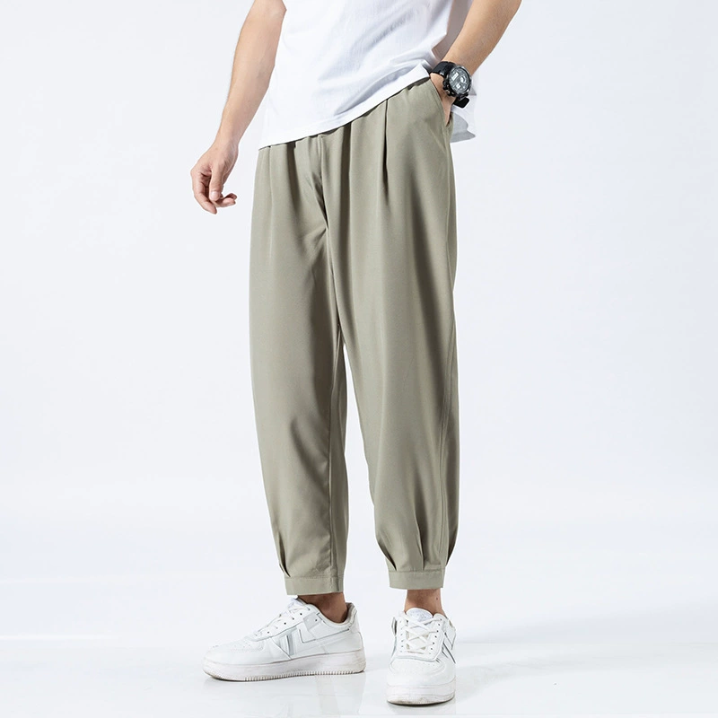 Silk summer thin trend trousers, loose fit, oversize