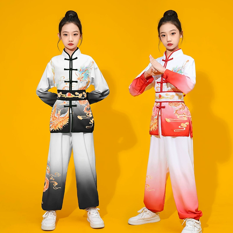 Детская форма для боевых искусств, форма для соревнований по экзаменам, тренировочная форма, форма для взрослых Тай Чи, тренировочная форма с градиентом, форма для выступлений