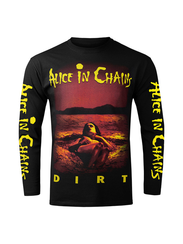90S Alice in Chains Heavy Metal Guitar Punk Men's and Women's Long-Sleeved T-Shirt Autumn