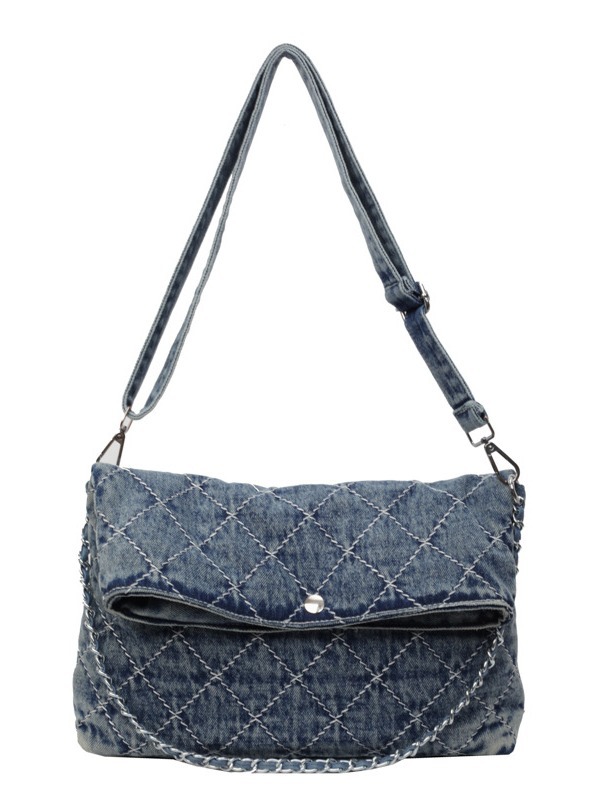 Bolso de viaje de gran capacidad para mujeres 2025, nuevo bolso de hombro jeans de moda, bolso de diamante de verano