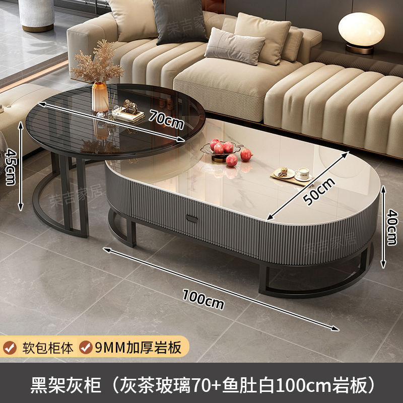 블랙 랙 회색 캐비닛 (회색 차 유리 70 물고기 흰색 100)