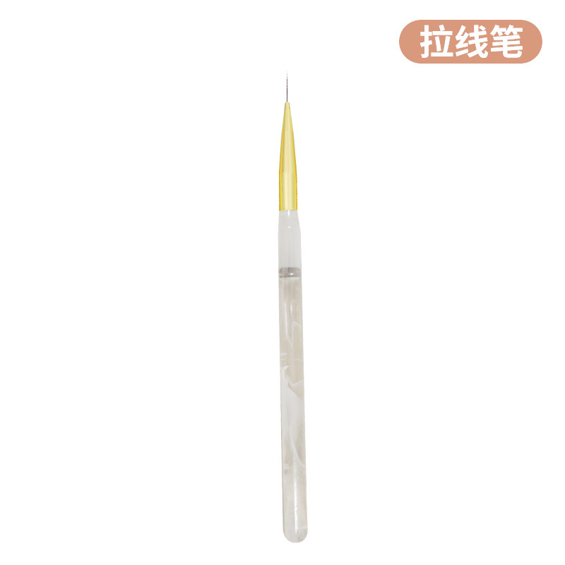 亚马逊批发亚克力美甲工具套装透明金色彩绘平头光疗笔画花美甲笔|undefined