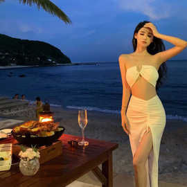 海边氛围感度假沙滩裙穿搭衣服气质性感显瘦长裙两件套装裙