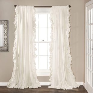EBAY cross-border factory Amazon ins ruffled pleated window finished Princess decorative curtain pure white short curtain