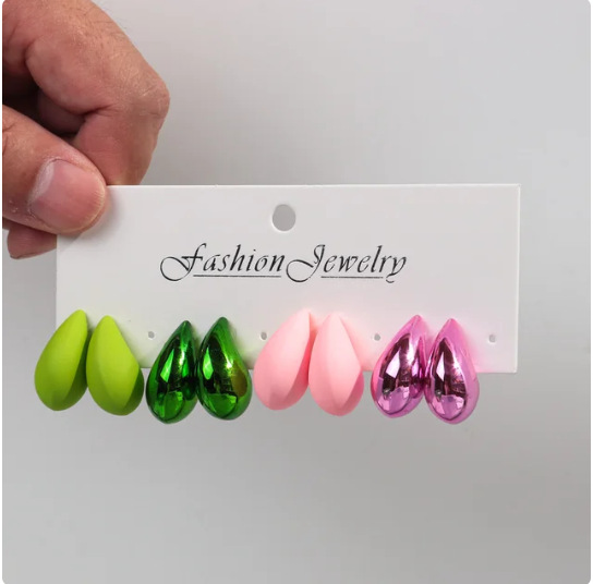 25g Weight Ear Studs Classification 1 Pair Quantity Daily Occasion Acrylic Material Water Droplets Pattern Women's Gender Plating Design IG Style, Classic Style Style 1 Pair IG Style Classic Style Water Droplets Plating Arylic Ear Studs 14