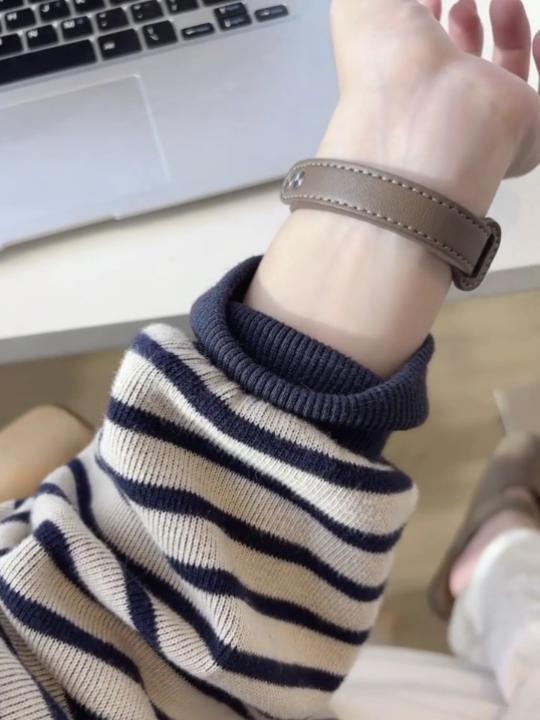 美式条纹圆领卫衣女春秋新款爆款宽松休闲针织毛衣上衣冬|undefined