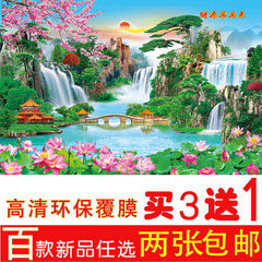 BG54 Wholesale Landscape Scene Living Room Painting Waterfall Wall Art Home Decoration Painting Newspaper Painting Sticker Eco-Friendly