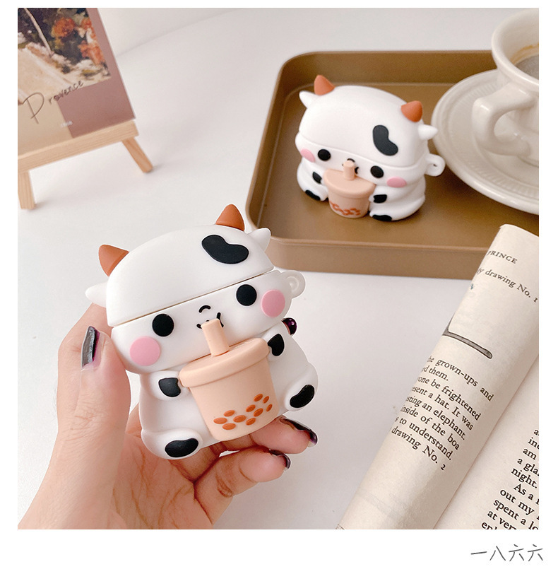 Cows Pattern Silica Gel Cows Cartoon Style Cute Fashion Earphone Cases Phone Accessories