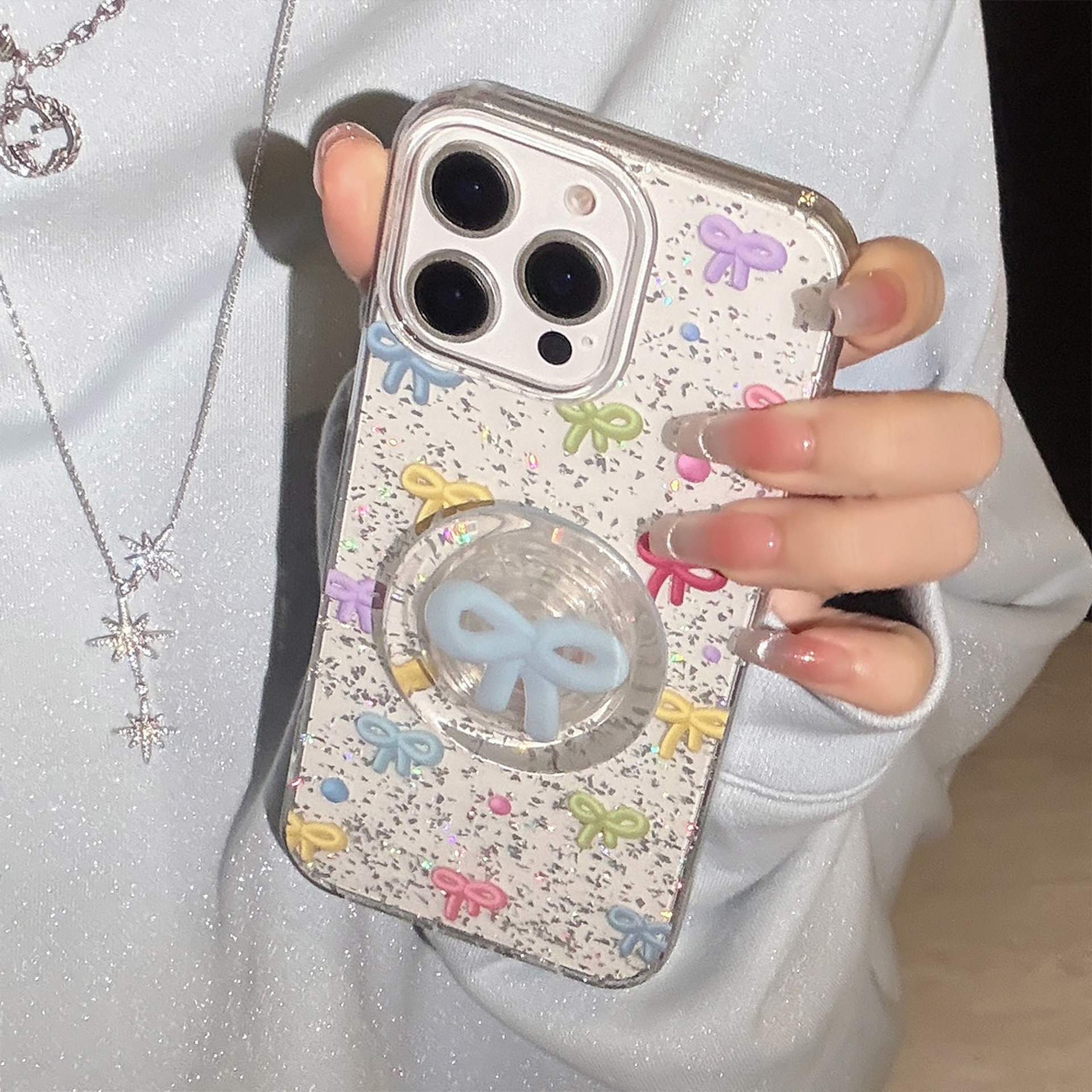 Soporte de globo de color transparente lazo TX