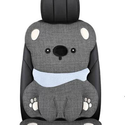 Seasons, Half-Cover Seat Cushion Cover, Seat cushion, seat cover - ink-gray-three-dimensional-koala-single-piece-backrest