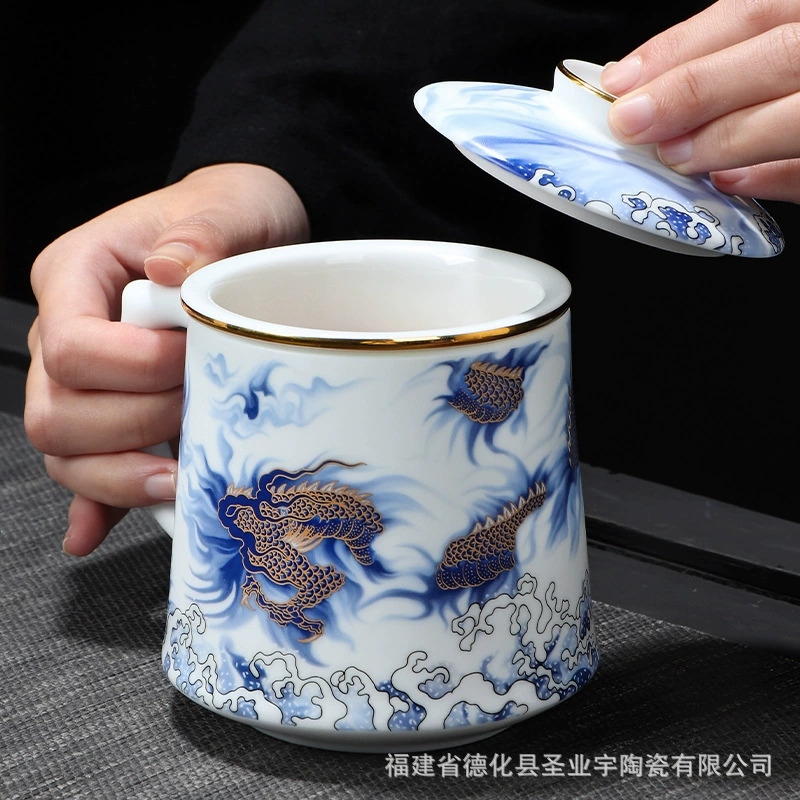 [羊脂玉瓷白瓷薄胎主人杯大小单杯品茗杯陶瓷功夫茶具茶杯家用专用]