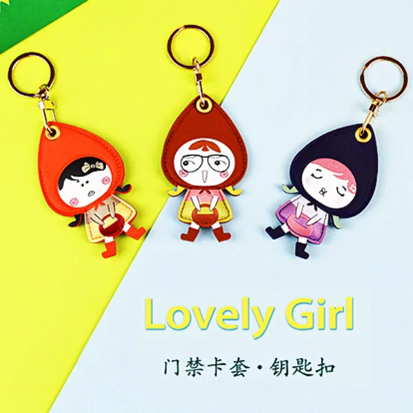 Goo Goo Tribe Little Girl Access Card Set Keychain-Orange/Brown/Blue